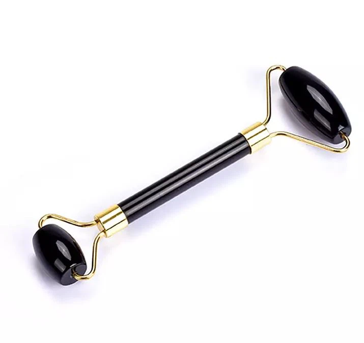 أسطوانة تدليك الوجه بحجر اليشم الأسود من حجر السج